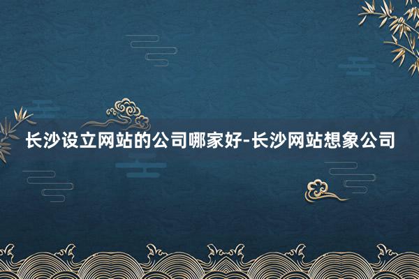 长沙设立网站的公司哪家好-长沙网站想象公司