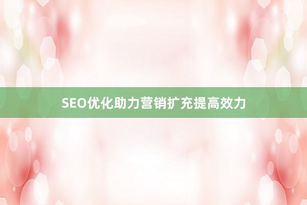 SEO优化助力营销扩充提高效力