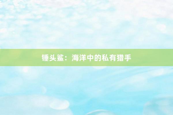 锤头鲨：海洋中的私有猎手